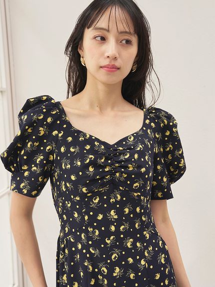 【販路限定サイズあり】Sustainableフルーツプリントワンピース