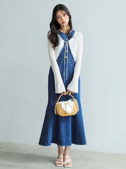 レーストリムクロップドカーディガン