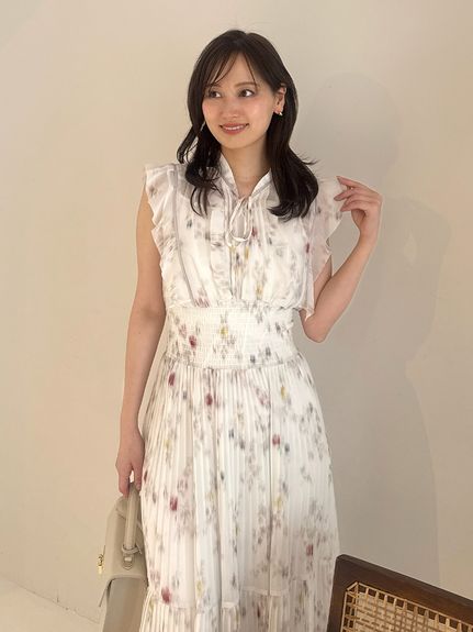 【販路限定サイズあり】Sustainableフリルプリーツワンピース