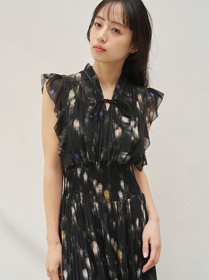 【販路限定サイズあり】Sustainableフリルプリーツワンピース
