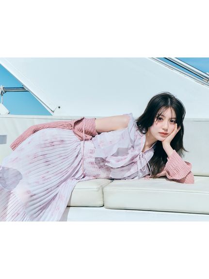 【販路限定サイズあり】Sustainableフリルプリーツワンピース