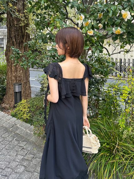 シルキーシフォンレースキャミワンピース