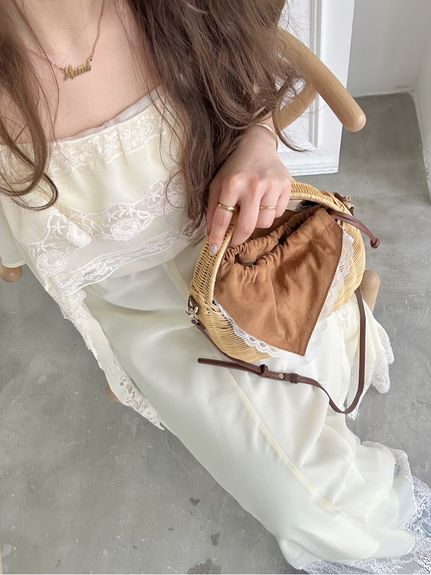 シルキーシフォンレースキャミワンピース