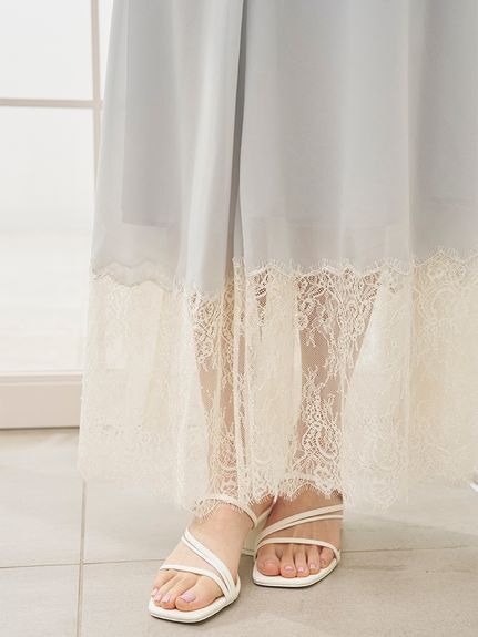 シルキーシフォンレースキャミワンピース