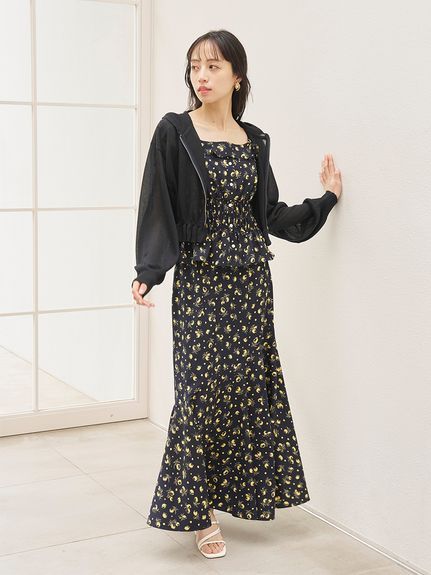 Sustainableフルーツプリントシャーリングブラウス
