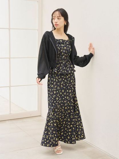 Sustainableフルーツプリントシャーリングブラウス