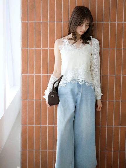 レーストリムシフォンキャミソール