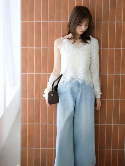 レーストリムシフォンキャミソール