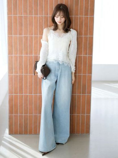 レーストリムシフォンキャミソール