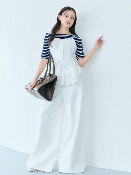 シンプルオフショルニットプルオーバー