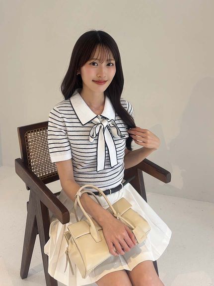 LACOSTE/ボウタイポロニットプルオーバー