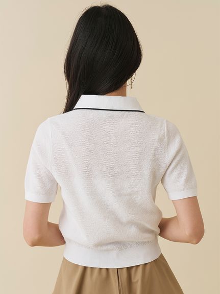LACOSTE/ボウタイポロニットプルオーバー