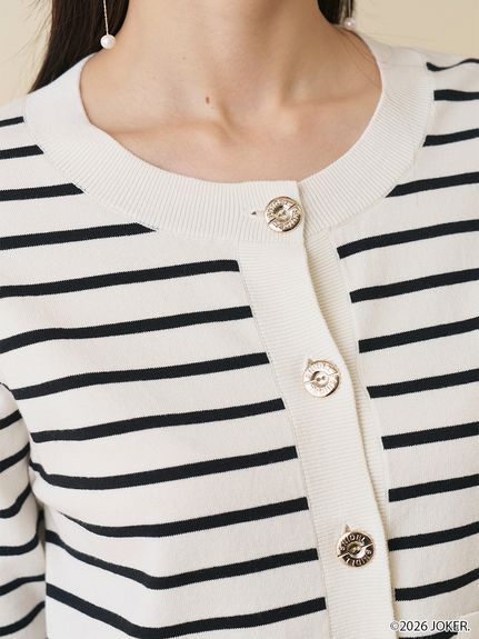 【PINGU(TM)】ワンポイント金ボタンカーディガン