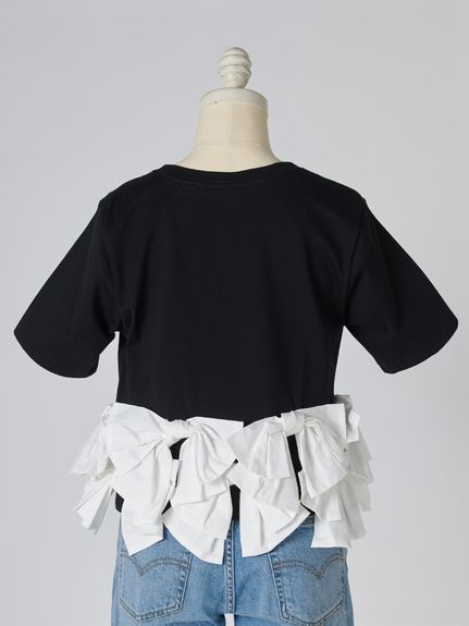 【USAGI ONLINE/ZOZOTOWN限定】リボンドッキングTシャツ
