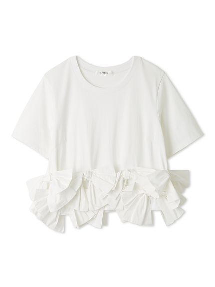 【USAGI ONLINE/ZOZOTOWN限定】リボンドッキングTシャツ
