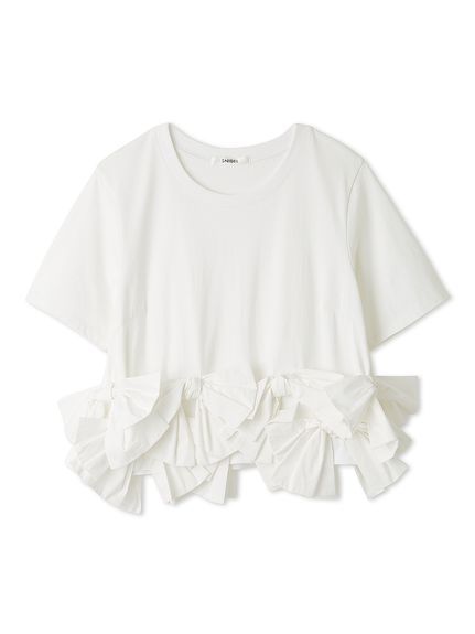 【USAGI ONLINE/ZOZOTOWN限定】リボンドッキングTシャツ