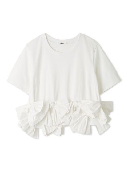 【USAGI ONLINE/ZOZOTOWN限定】リボンドッキングTシャツ