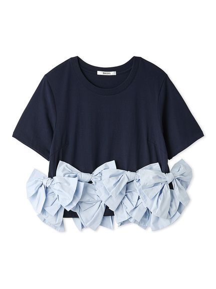 【USAGI ONLINE/ZOZOTOWN限定】リボンドッキングTシャツ