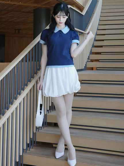 【USAGI ONLINE/ZOZO TOWN限定】レイヤードビジューポロカットソー