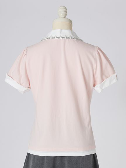 【USAGI ONLINE/ZOZO TOWN限定】レイヤードビジューポロカットソー