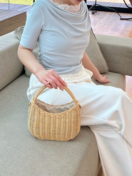 【USAGI ONLINE限定/ZOZOTOWN限定】レーストリムワンショルカットソー