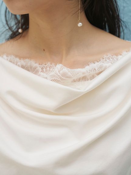 【USAGI ONLINE限定/ZOZOTOWN限定】レーストリムワンショルカットソー