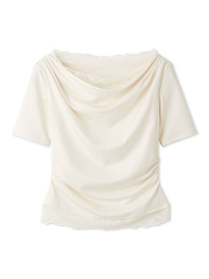 【USAGI ONLINE限定/ZOZOTOWN限定】レーストリムワンショルカットソー