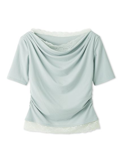 【USAGI ONLINE限定/ZOZOTOWN限定】レーストリムワンショルカットソー