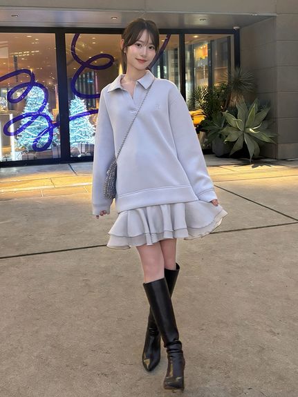 【USAGI ONLINE/ZOZOTOWN限定】スキッパーミニワンピース