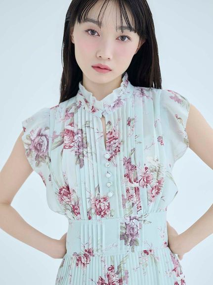 【販路限定サイズあり】Sustainableプリーツプリントワンピース