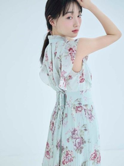 【販路限定サイズあり】Sustainableプリーツプリントワンピース