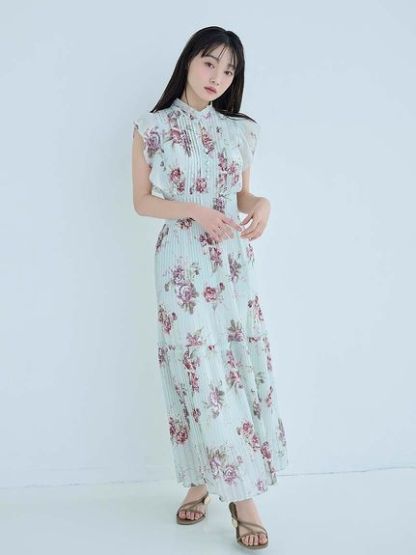 【販路限定サイズあり】Sustainableプリーツプリントワンピース