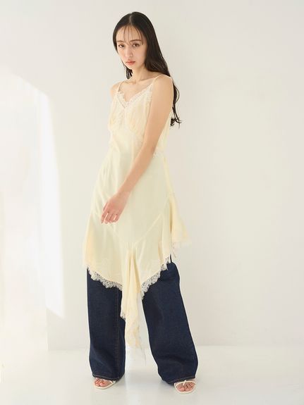 レーストリムサテンキャミTOP