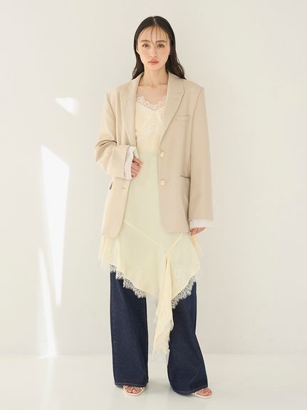 レーストリムサテンキャミTOP