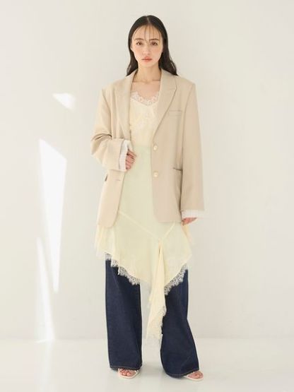 レーストリムサテンキャミTOP