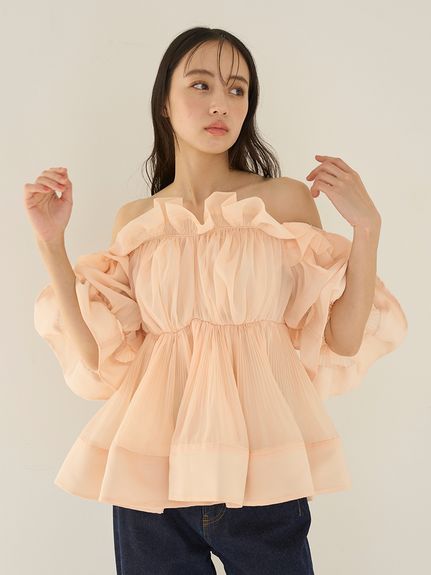 ボリュームギャザーフリルチュニック
