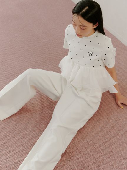【WEB限定カラーあり】ボリュームペプラムドッキングカットプルオーバー
