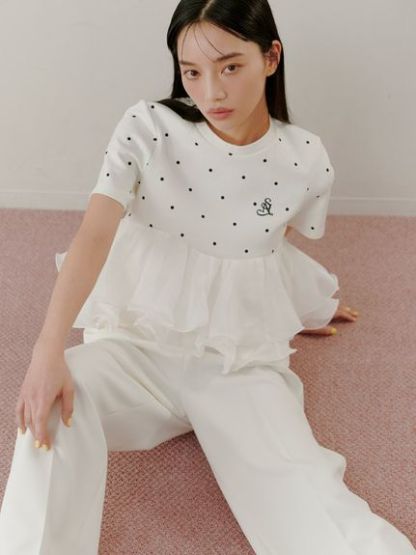 【WEB限定カラーあり】ボリュームペプラムドッキングカットプルオーバー