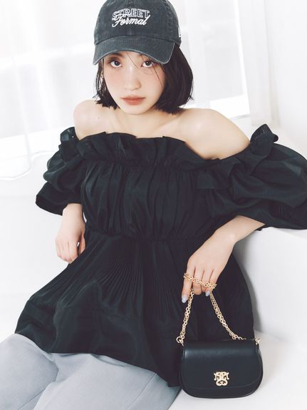 ボリュームギャザーフリルチュニック