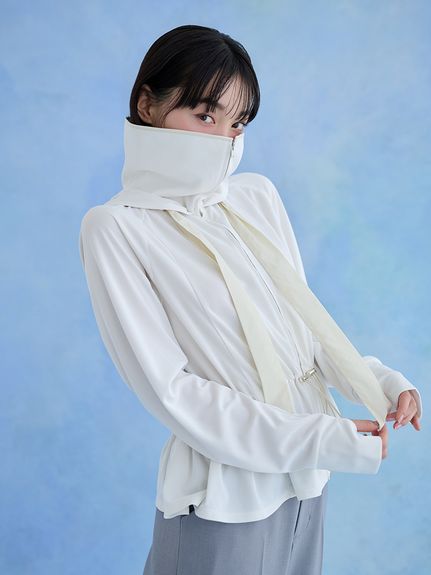 【WEB限定/LUMISHADE】サンバイザー付きUVカットパーカー