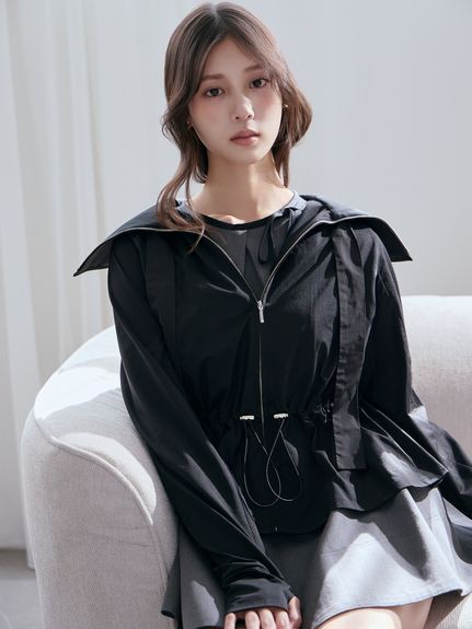 【WEB限定/LUMISHADE】サンバイザー付きUVカットパーカー