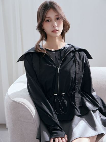 【WEB限定/LUMISHADE】サンバイザー付きUVカットパーカー