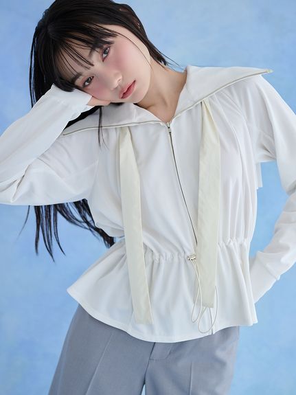 【WEB限定/LUMISHADE】サンバイザー付きUVカットパーカー