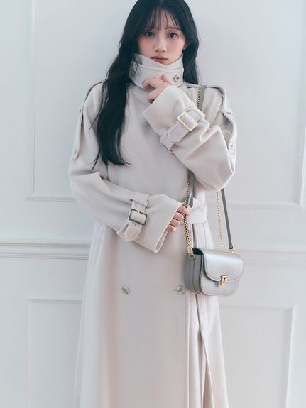 【HIGH QUALITY】ウールカシミアトレンチコート