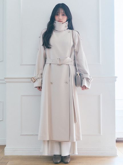 【HIGH QUALITY】ウールカシミアトレンチコート