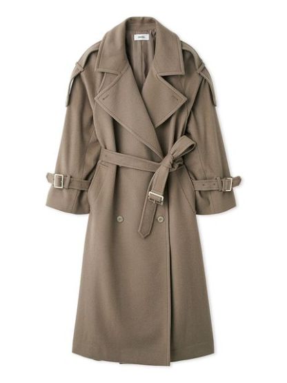 【HIGH QUALITY】ウールカシミアトレンチコート
