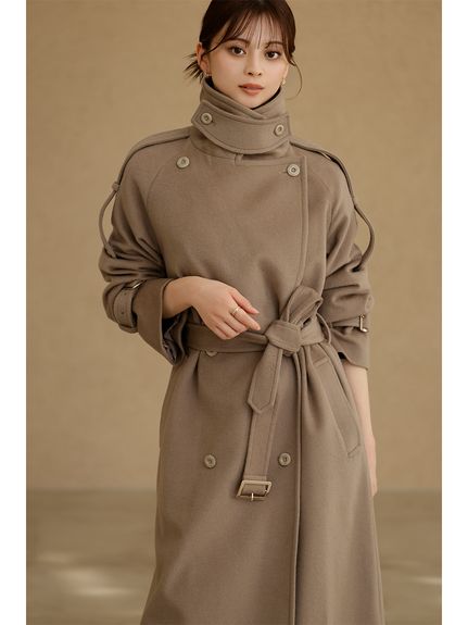【HIGH QUALITY】ウールカシミアトレンチコート