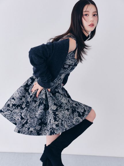 レースアップミニワンピース
