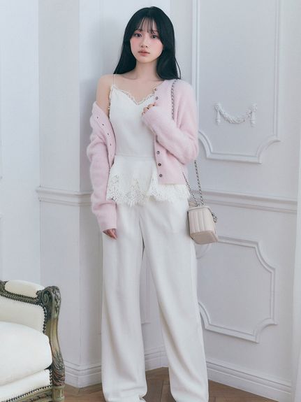 【HIGH QUALITY】フォックスカシミヤクルーネックカーディガン