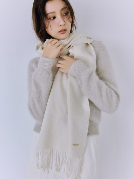 【HIGH QUALITY】フォックスカシミヤクルーネックカーディガン